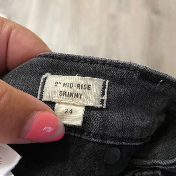𝅺madewell Sz 24 9" Mid-Rise Skinny Jeans in Charcoal Grey - Picture 10 of 11
